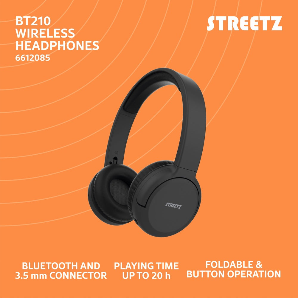 Streetz Bt210 Bluetooth On Ear Headphones Black