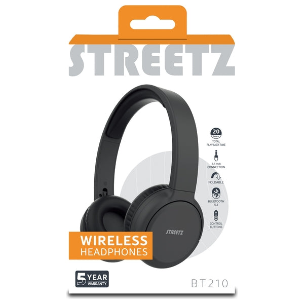 Streetz Bt210 Bluetooth On Ear Headphones Black