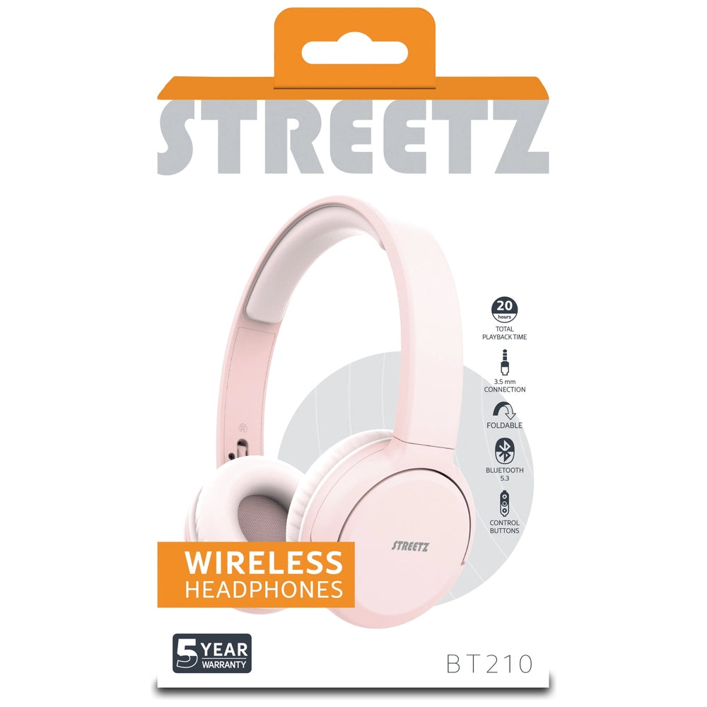 Streetz Hl-Bt402 Bluetooth On Ear Headphones Pink