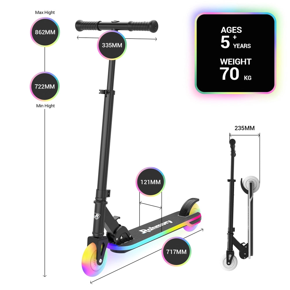 Moonlight Folding Kick Scooter Rainbow Lights