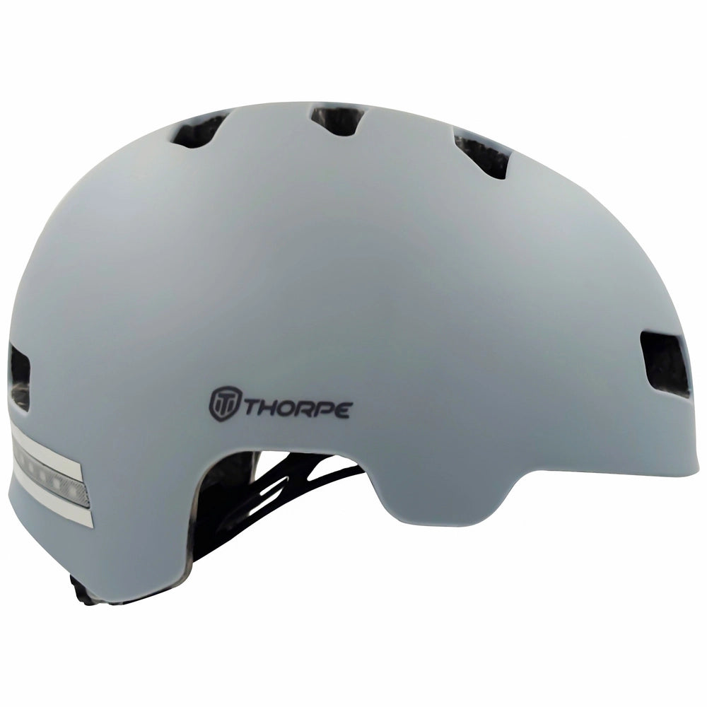 Thorpe Skate Helmet With Rear Led Light Grey Size 53 - 58Cm