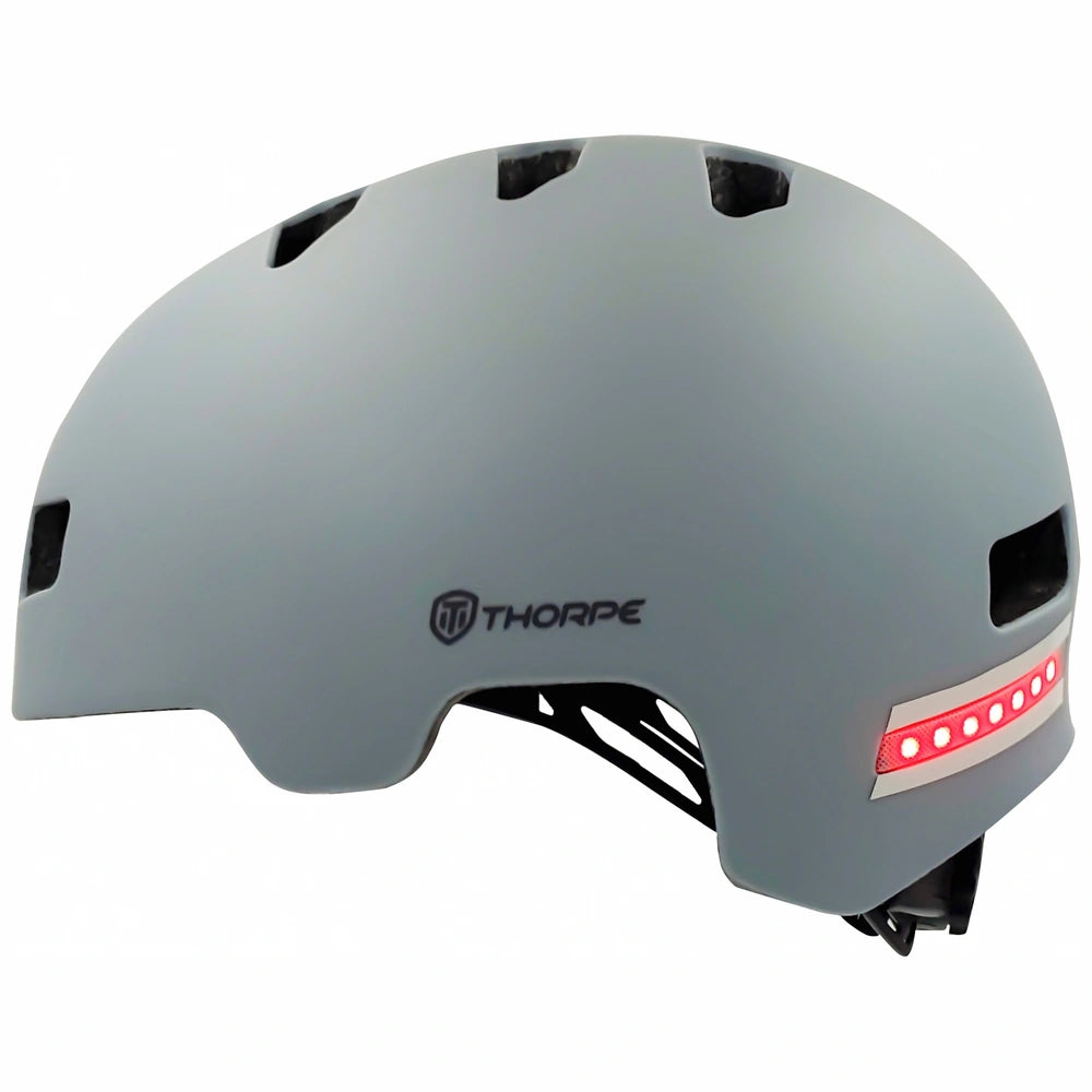 Thorpe Skate Helmet With Rear Led Light Grey Size 53 - 58Cm