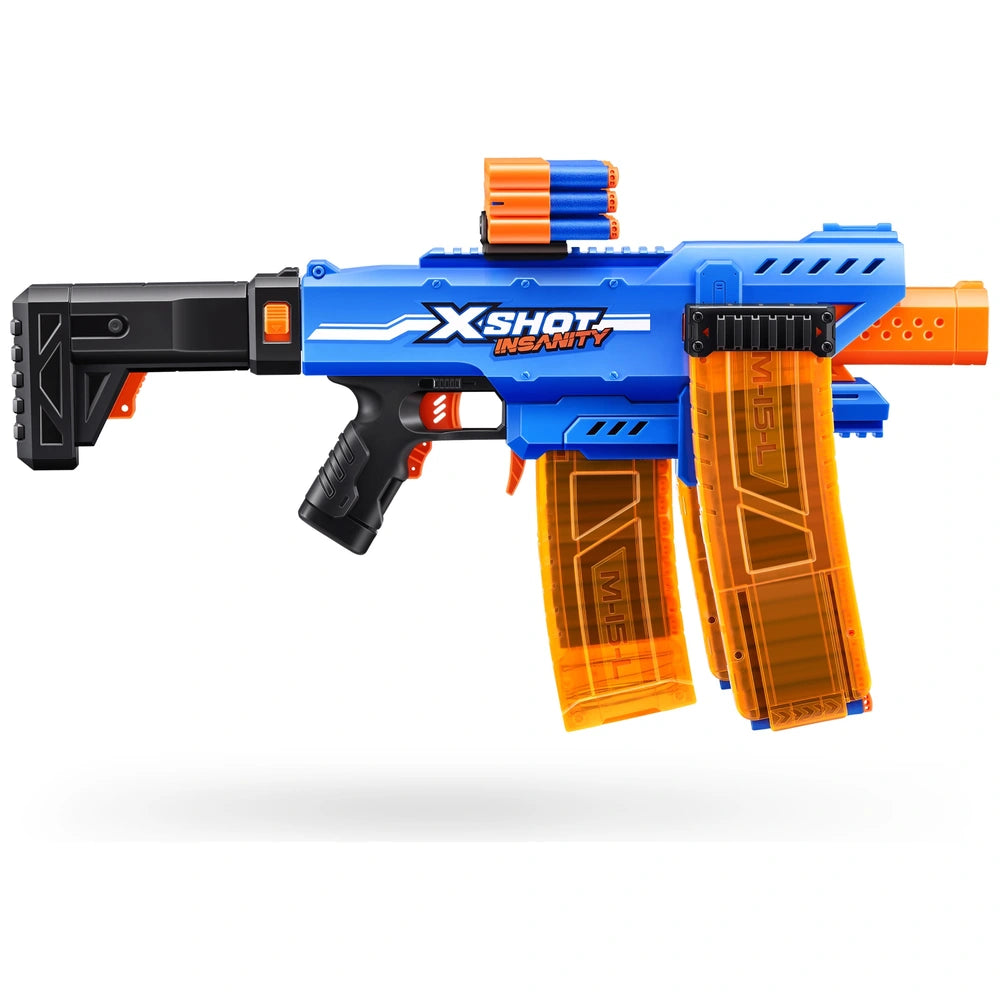Xshot Insanity Motorised Clip Mania Blaster 72 Darts By Zuru