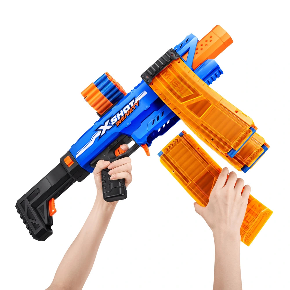 Xshot Insanity Motorised Clip Mania Blaster 72 Darts By Zuru