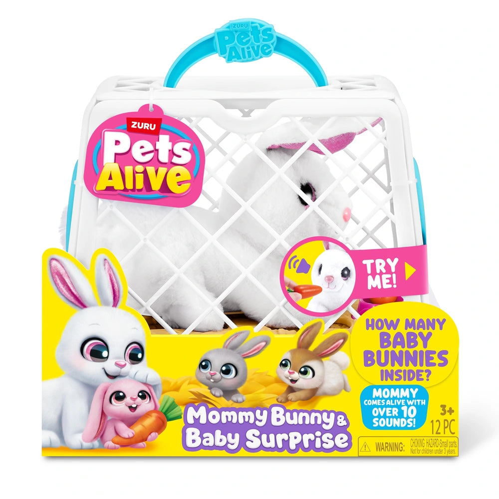 Pets Alive By Zuru Mommy Bunny & Baby Surprise Plush Set