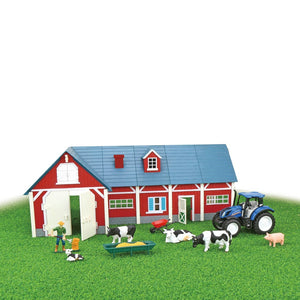 My Farm Red Barn And Animal Playset With New Holland Tractor