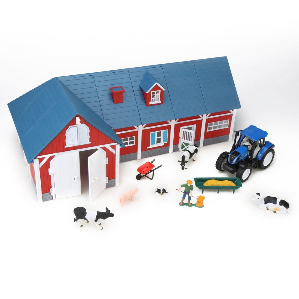 My Farm Red Barn And Animal Playset With New Holland Tractor