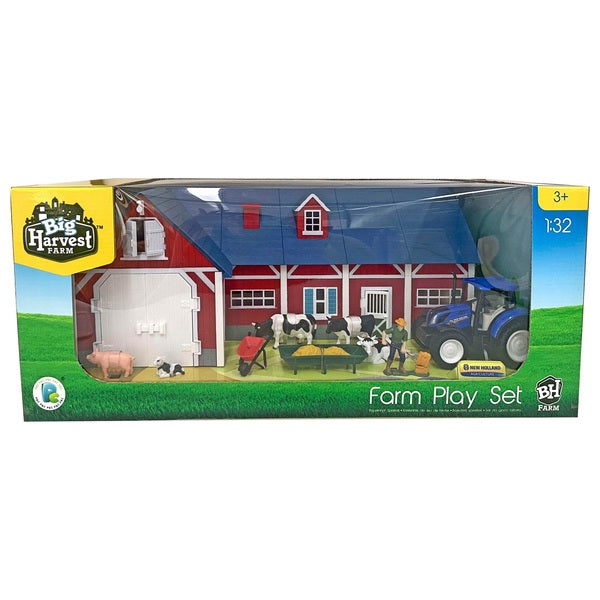 My Farm Red Barn And Animal Playset With New Holland Tractor