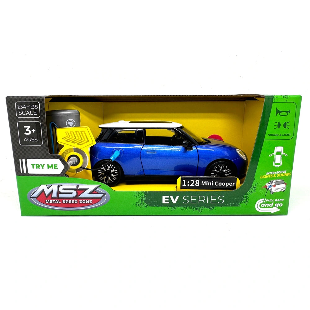1:28 Mini Cooper Ev Series Pull Back Diecast Car