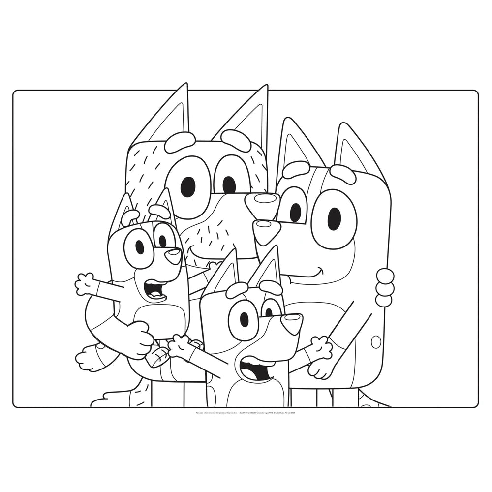 Bluey Colouring Pages Sticker Pad With 250 Reusable Stickers