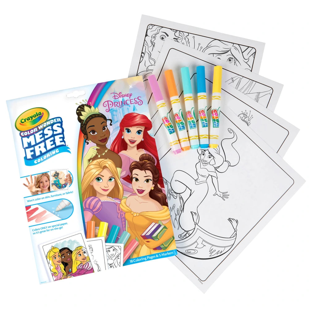 Crayola Color Wonder Disney Princess Colouring Pages Book And Markers Set