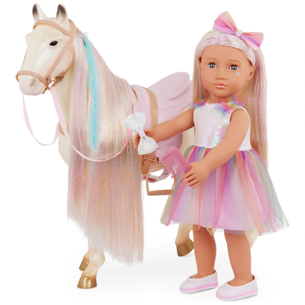 Our Generation Enchanting Horse With Ultra-Long Rainbow Hair