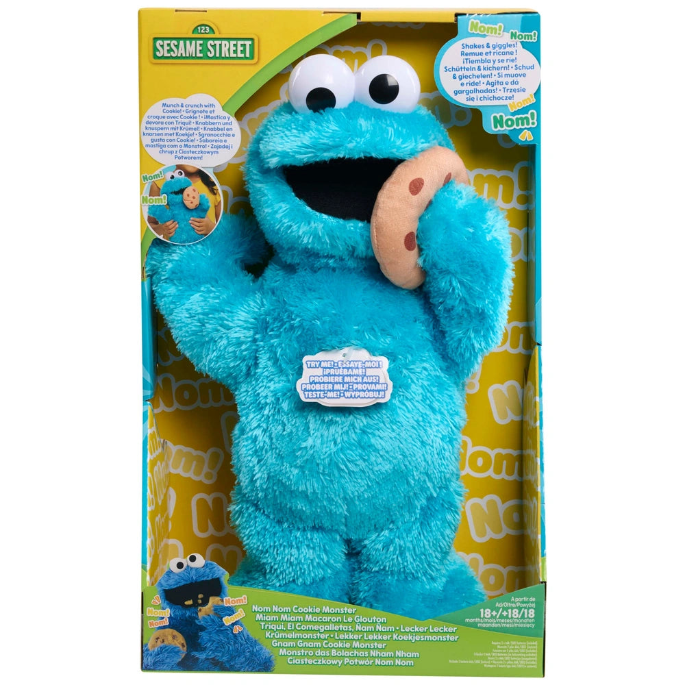 Sesame Street Cookie Monster Nom Nom Interactive Plush Toy 37Cm