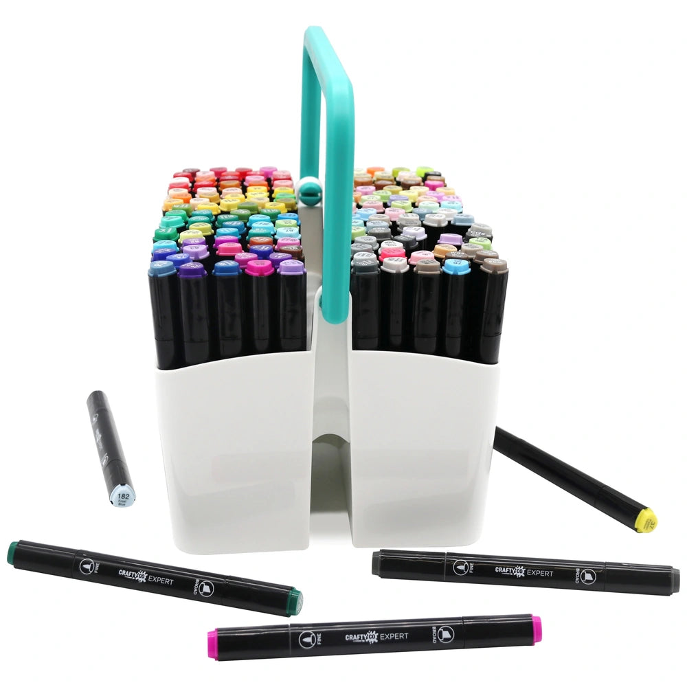 Crafty Co. Dual Tip Twin Markers With Storage Case Set 152 Piece