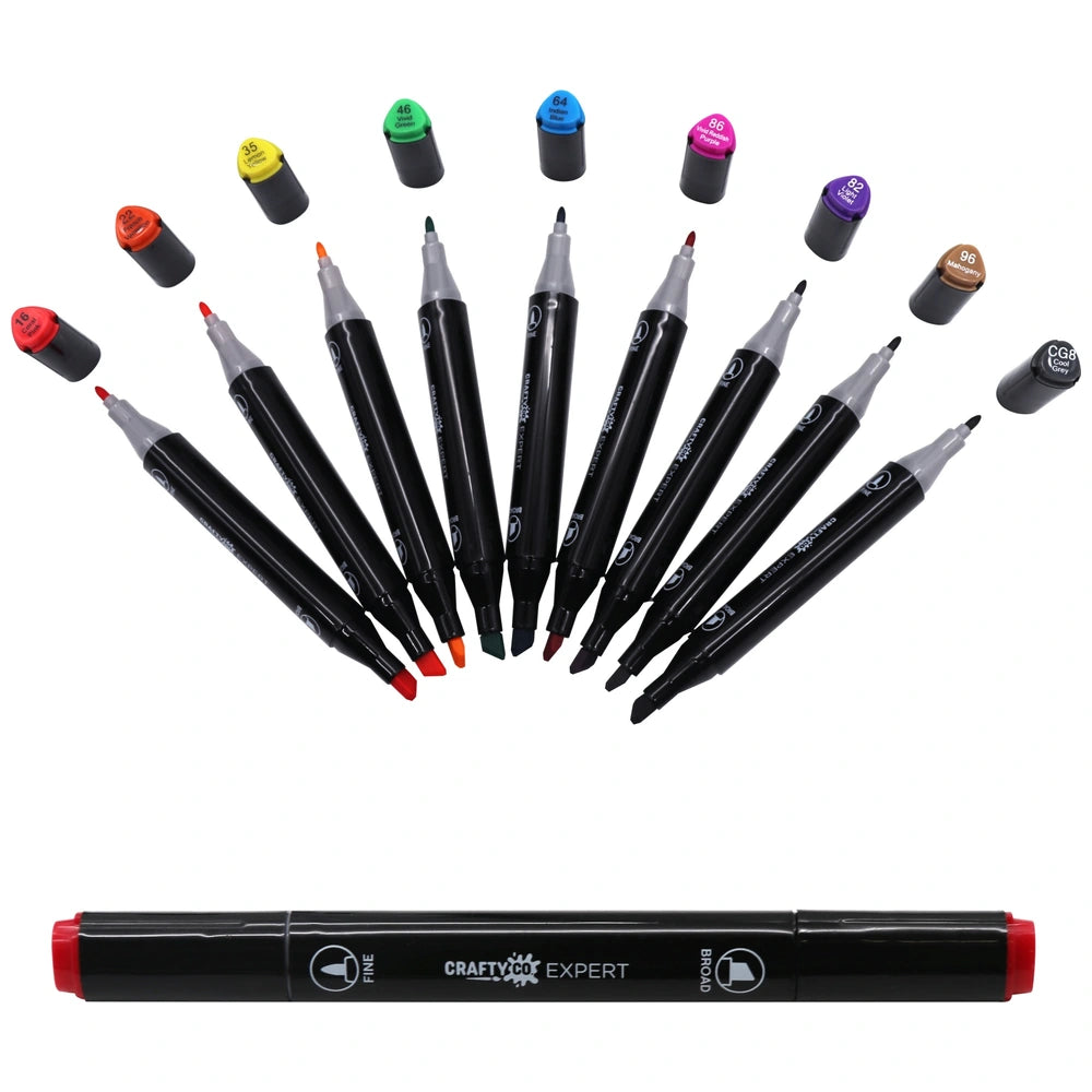 Crafty Co. Dual Tip Twin Markers With Storage Case Set 152 Piece