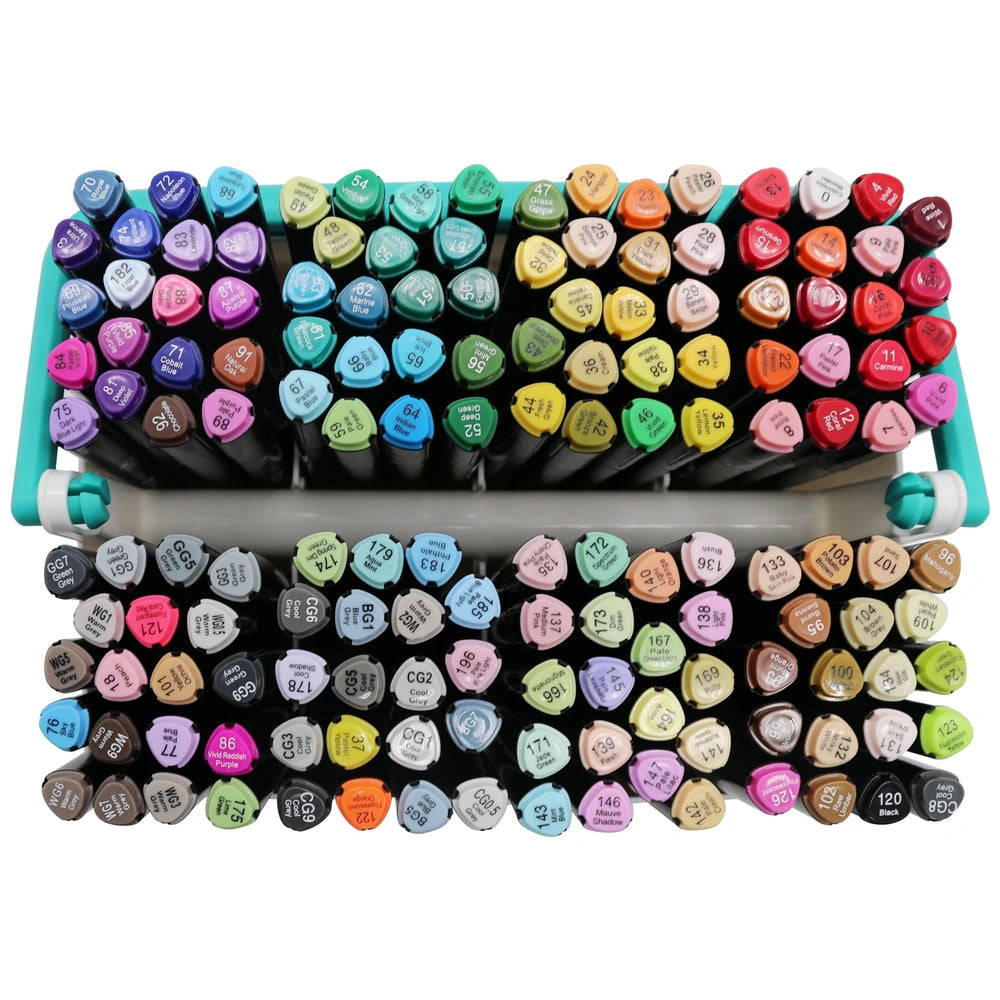 Crafty Co. Professional Dual Tip Alcohol Markers Set With Carry Case 152 Colours