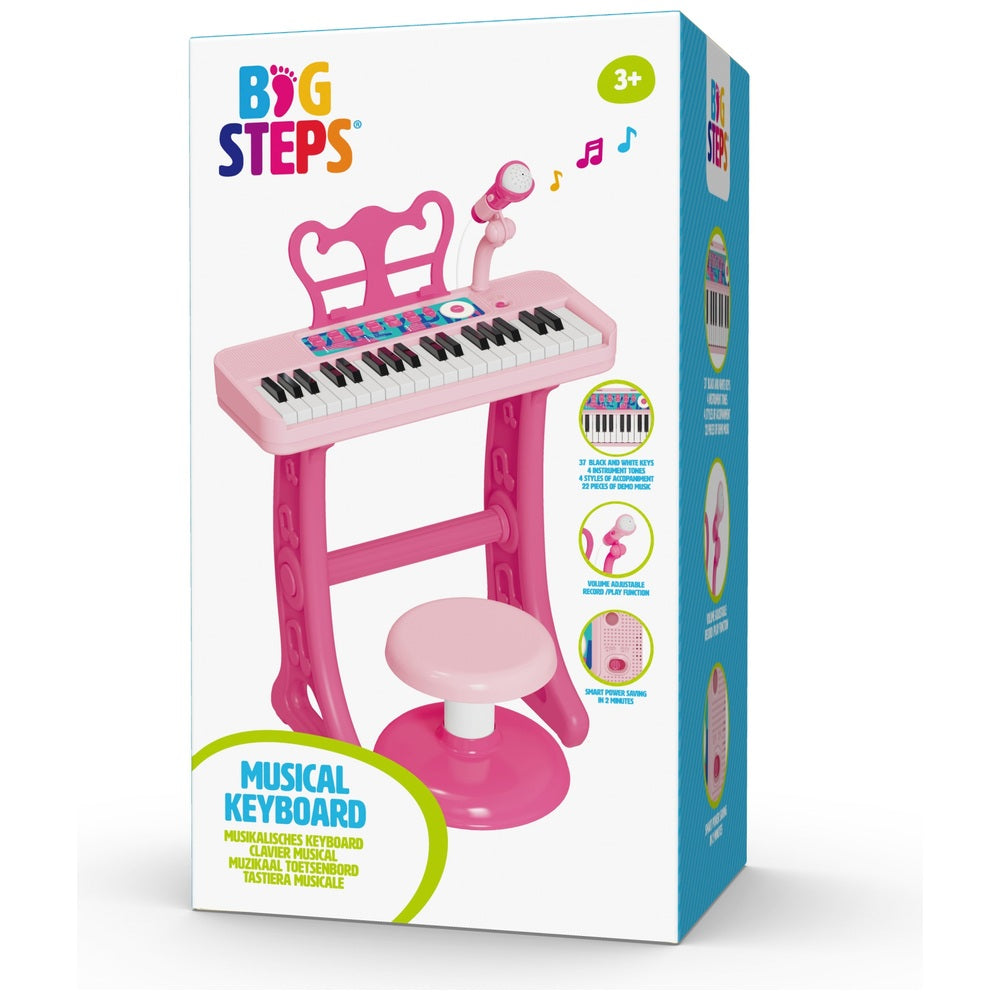 Big Steps Keyboard And Stool Pink