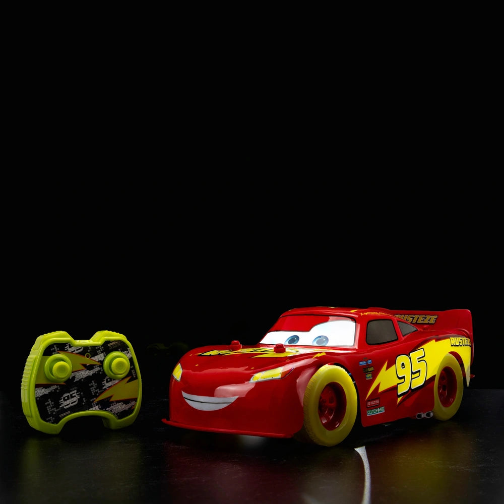 Disney Cars Glow Racers Lightning Mcqueen Remote Control Car 1:14 Scale