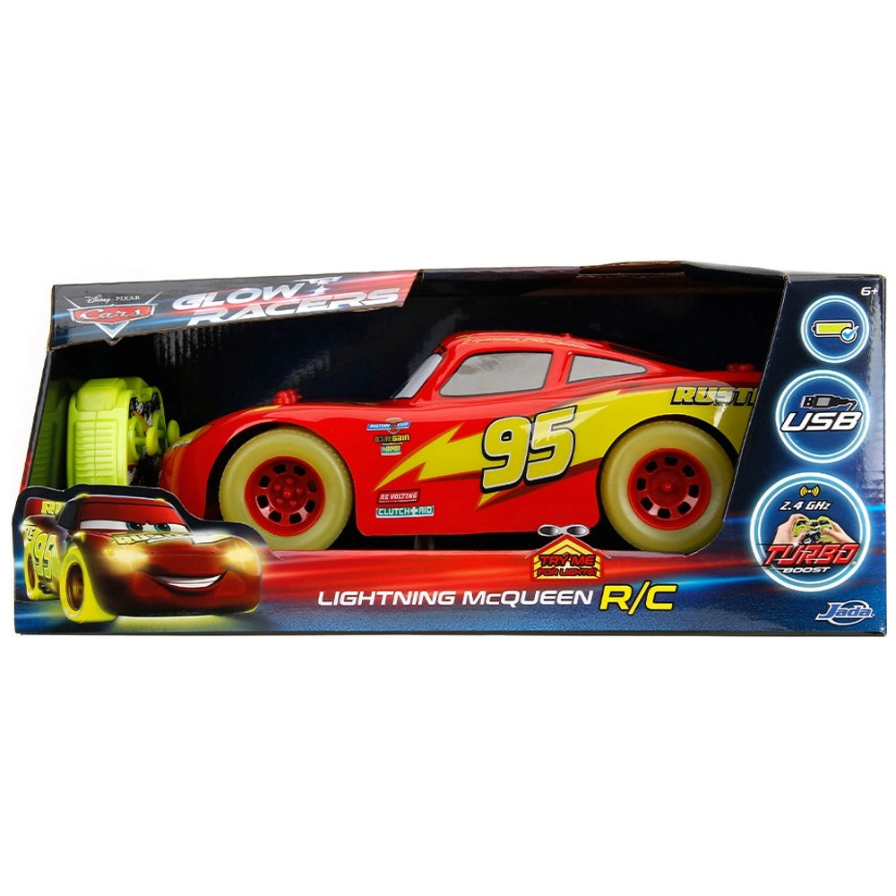 Disney Cars Glow Racers Lightning Mcqueen Remote Control Car 1:14 Scale