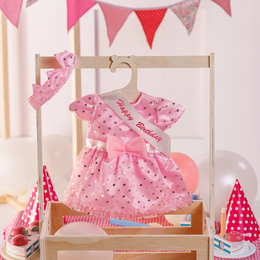 Ivy & Lily Baby Doll Happy Birthday Dress Outfit 43Cm