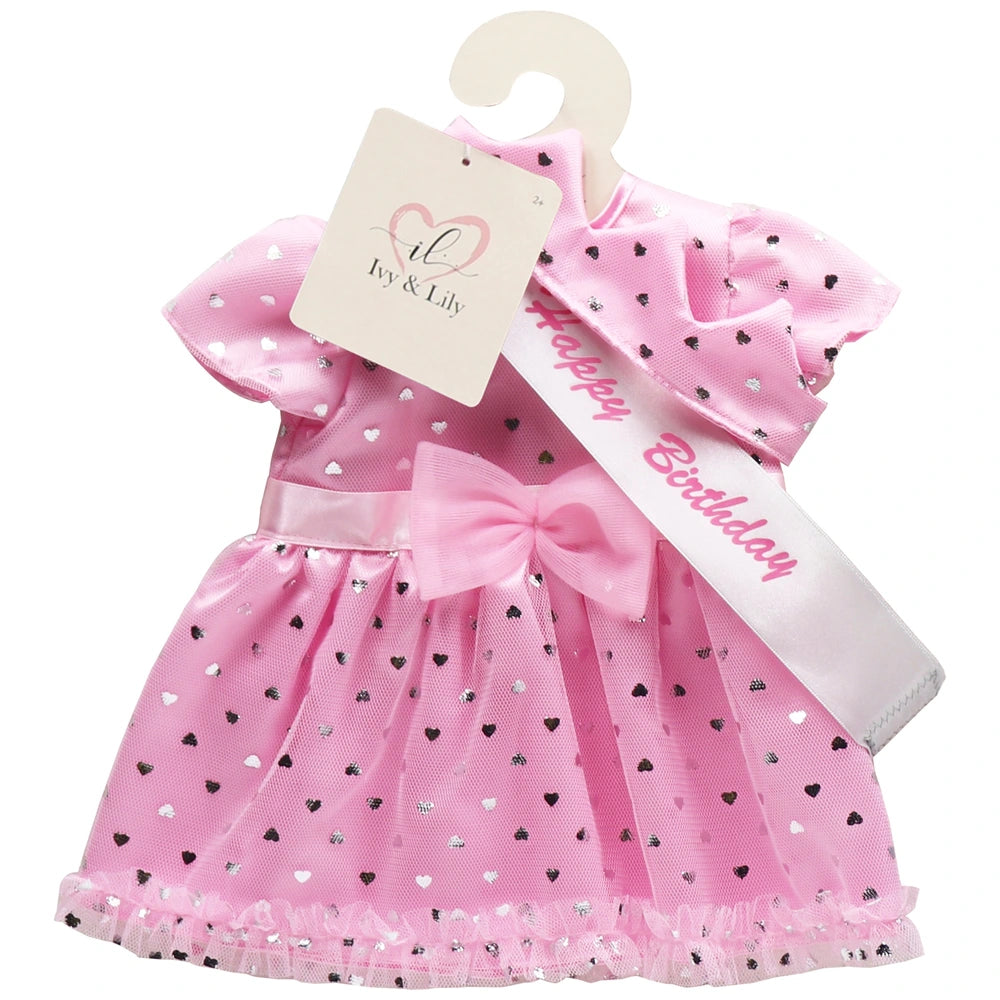 Ivy & Lily Baby Doll Happy Birthday Dress Outfit 43Cm