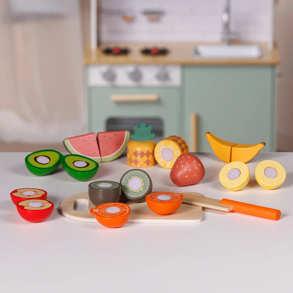 Kitchen Corner Wooden Self-Fastening Cutting Fruit & Veg Set