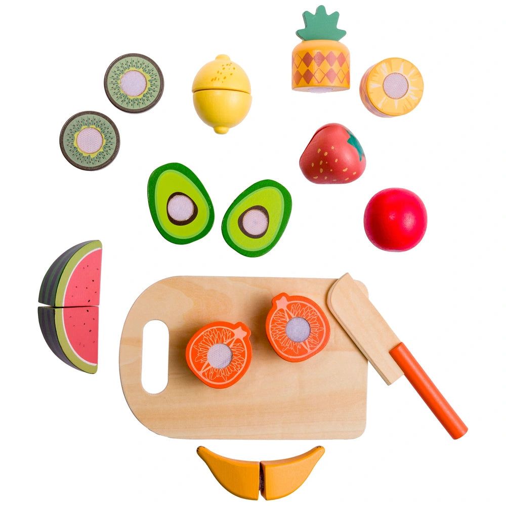 Kitchen Corner Wooden Self-Fastening Cutting Fruit & Veg Set