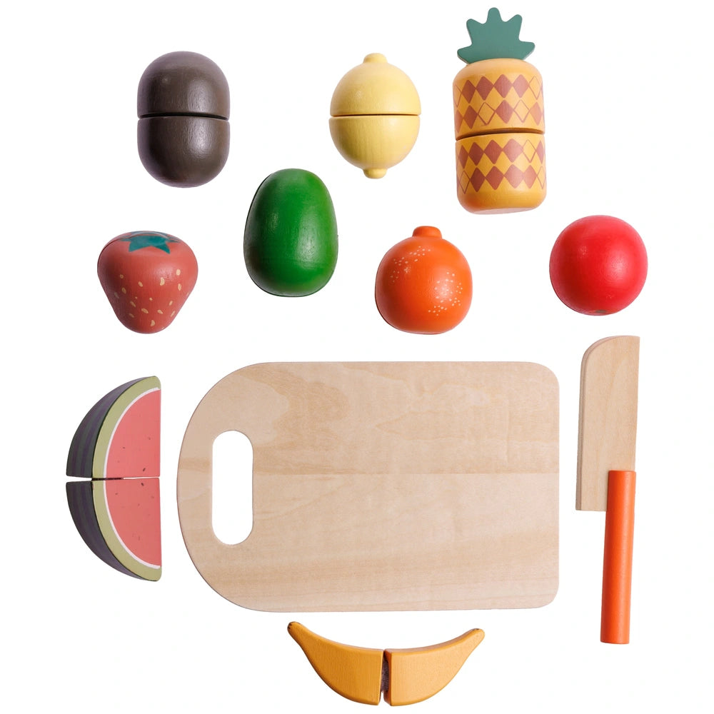 Kitchen Corner Wooden Self-Fastening Cutting Fruit & Veg Set