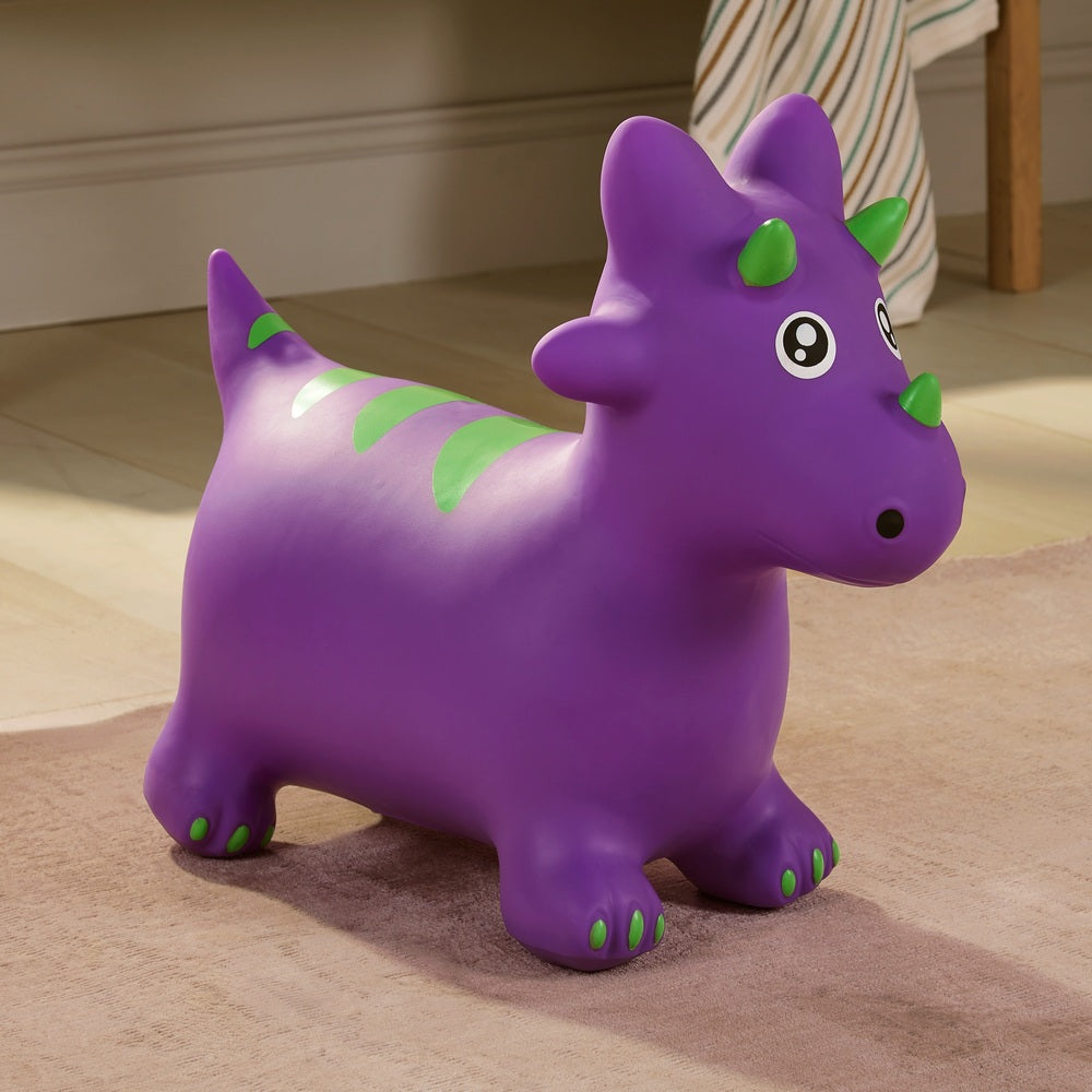 Big Steps Jumping Dragon Inflatable Ride On Purple