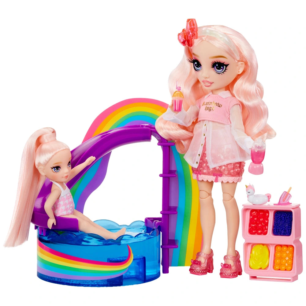 Rainbow High Playset High Pool Day With Littles Doll Blush