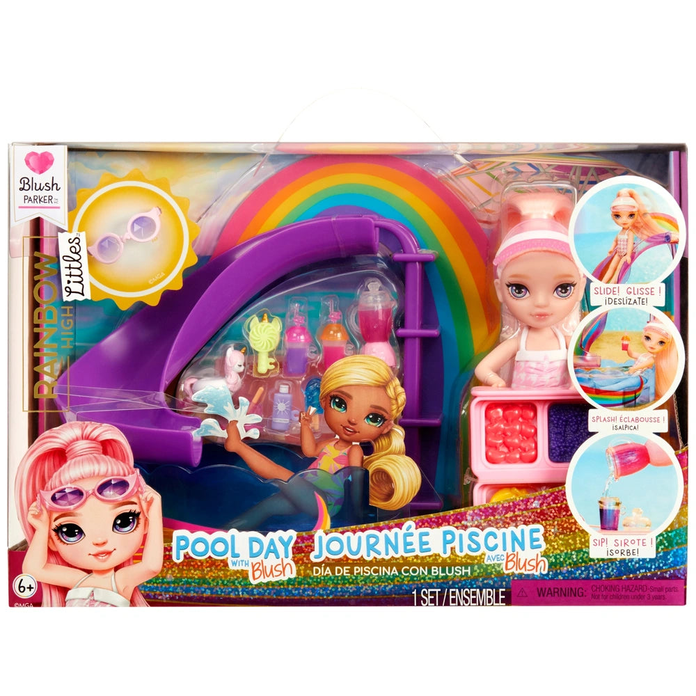 Rainbow High Playset High Pool Day With Littles Doll Blush