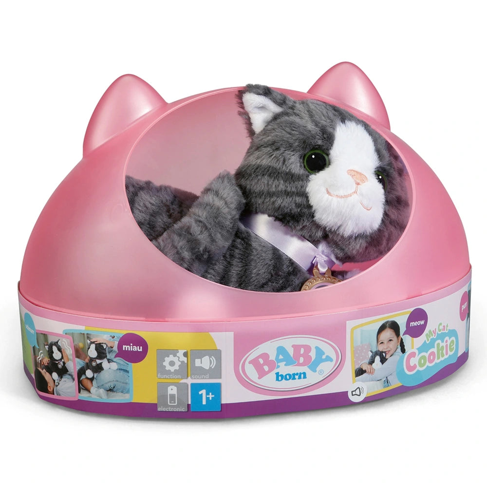 Baby Born My Cat Cookie Interactive Pet Kitten With Bed