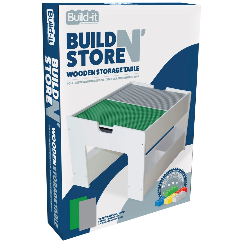 Build-It Build 'N' Store Wooden Storage Base Plate Table