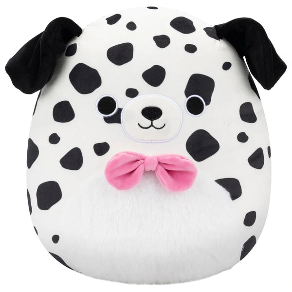 Original Squishmallows Plush Dustin The Dalmatian (Pink Bow-Tie) 30Cm
