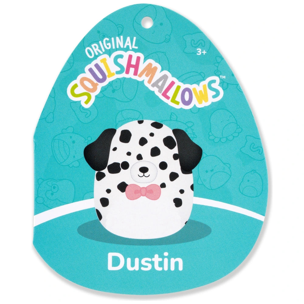 Original Squishmallows Plush Dustin The Dalmatian (Pink Bow-Tie) 30Cm