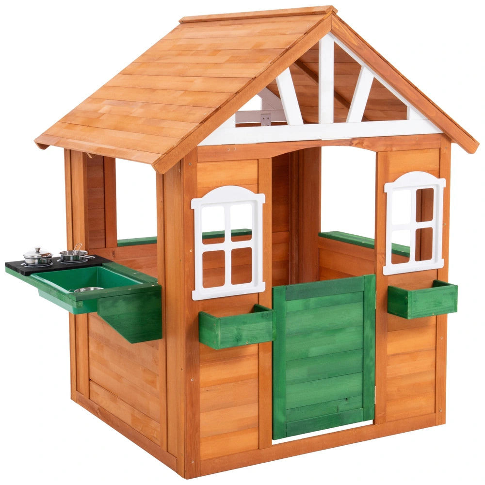 Tp Wooden Cubby Play House With Kitchen