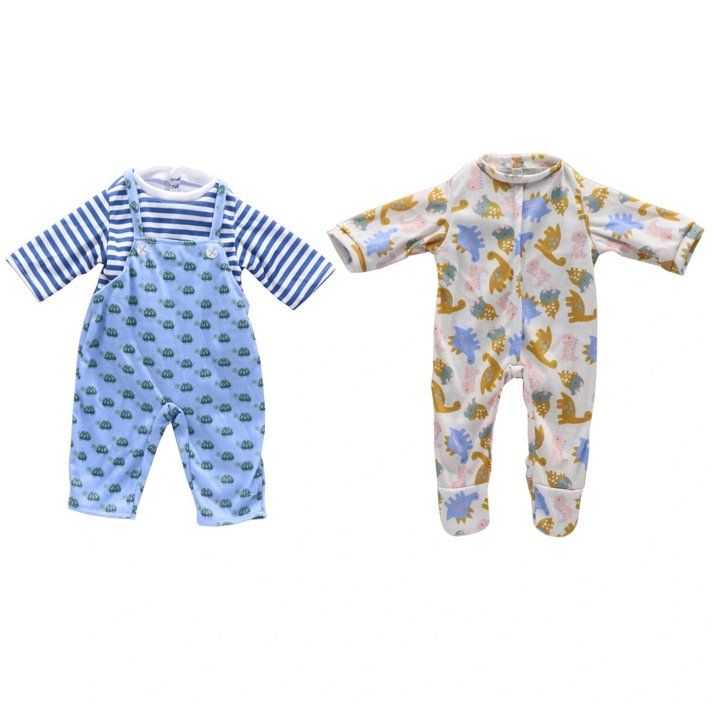Ivy & Lily Baby Doll Onesie And Overalls Outfit 2 Pack