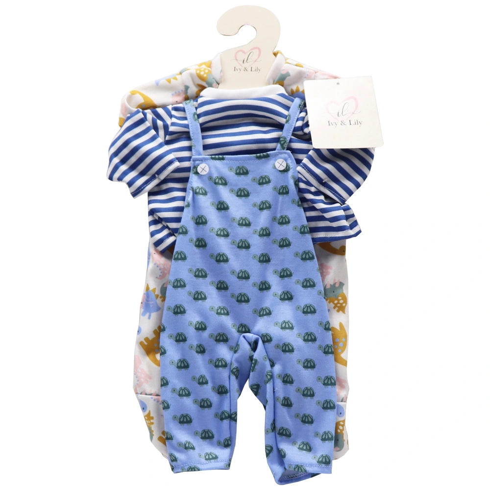 Ivy & Lily Baby Doll Onesie And Overalls Outfit 2 Pack