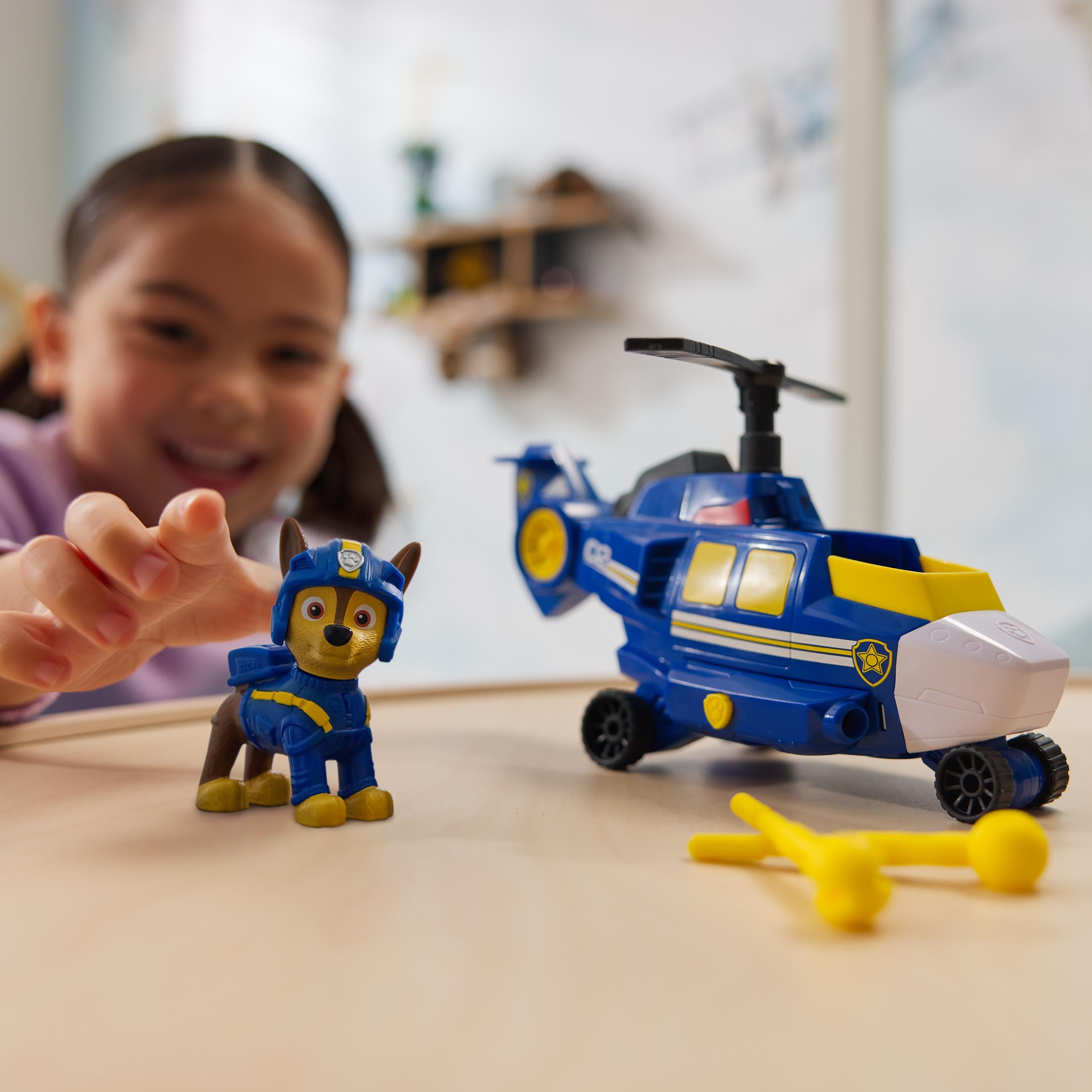Paw Patrol: Air Rescue Chase Action Figure & Hero Helicopter Toy With Projectile Launcher & 2 Projectiles