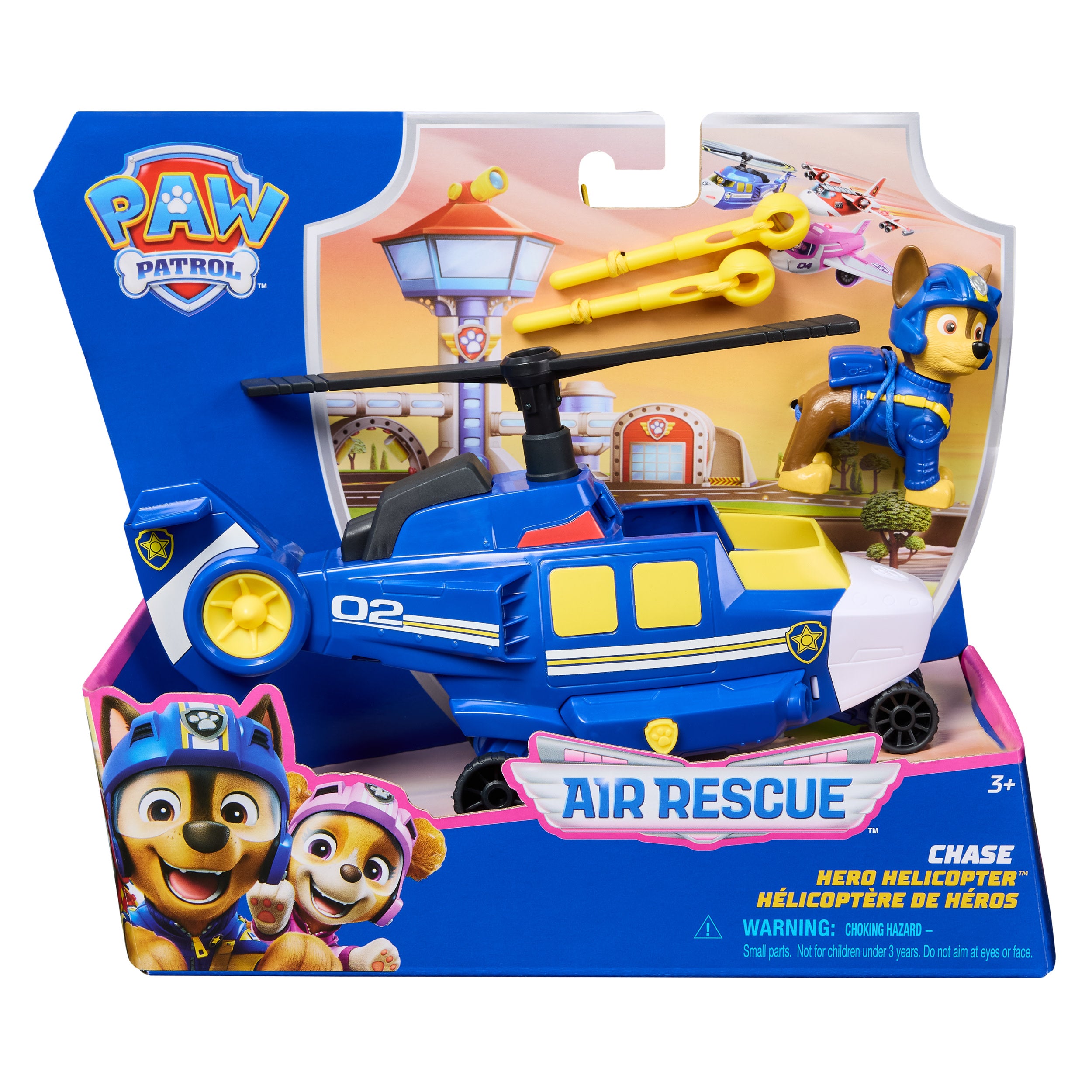 Paw Patrol: Air Rescue Chase Action Figure & Hero Helicopter Toy With Projectile Launcher & 2 Projectiles