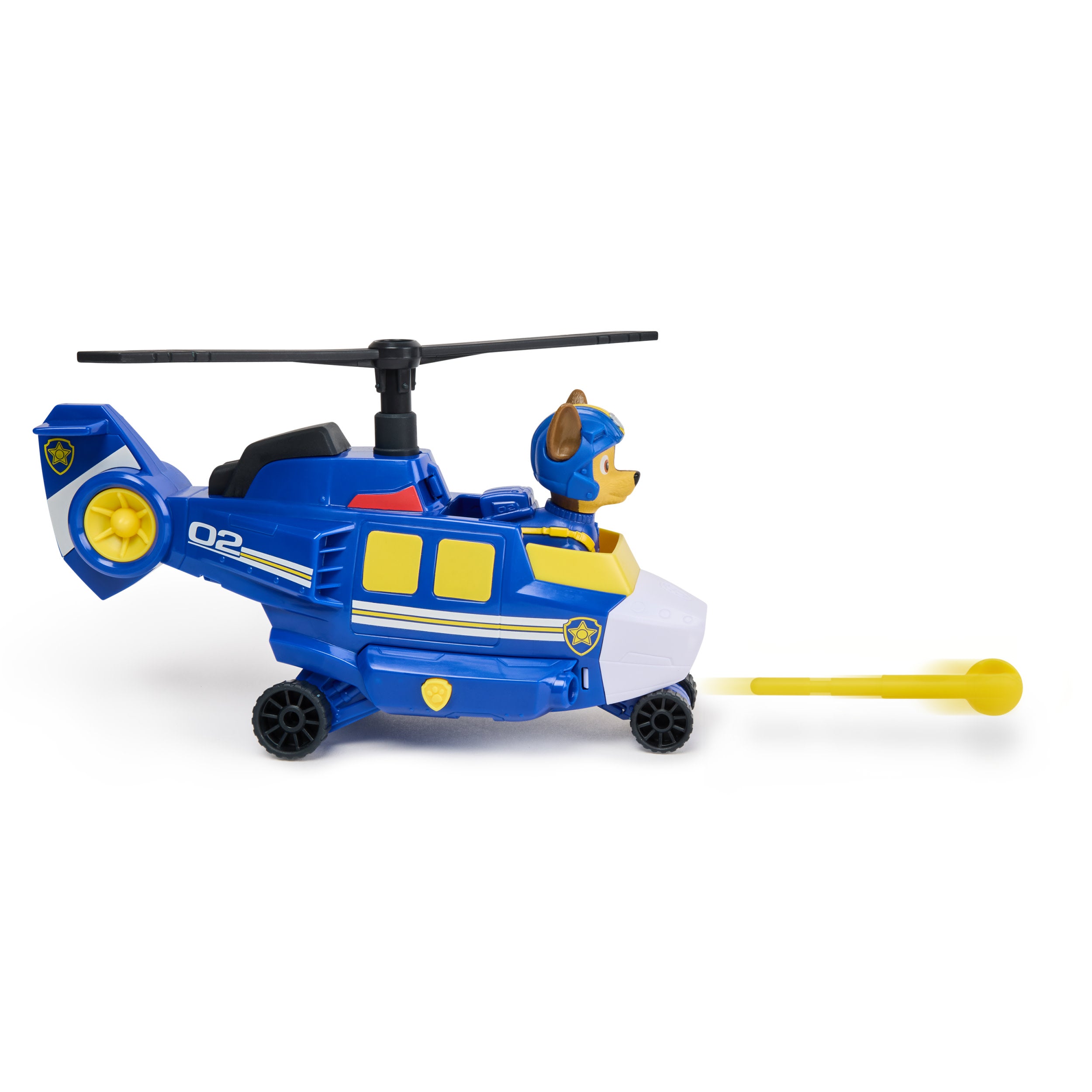 Paw Patrol: Air Rescue Chase Action Figure & Hero Helicopter Toy With Projectile Launcher & 2 Projectiles