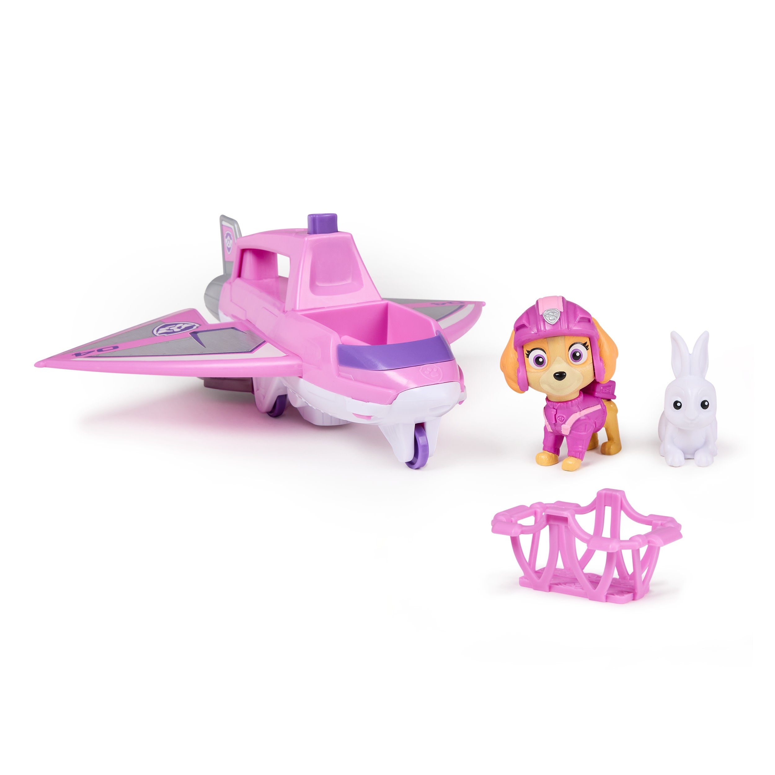 Paw Patrol: Air Rescue Skye Action Figure & Hero Claw Jet Plane With Retractable Claw, Rescue Basket & Bunny