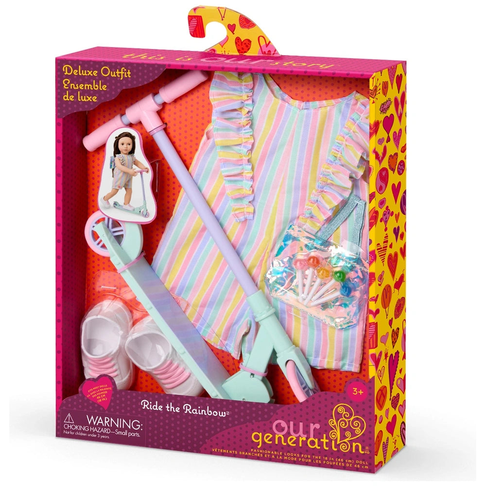 Our Generation Deluxe Scooter Ride The Rainbow Outfit