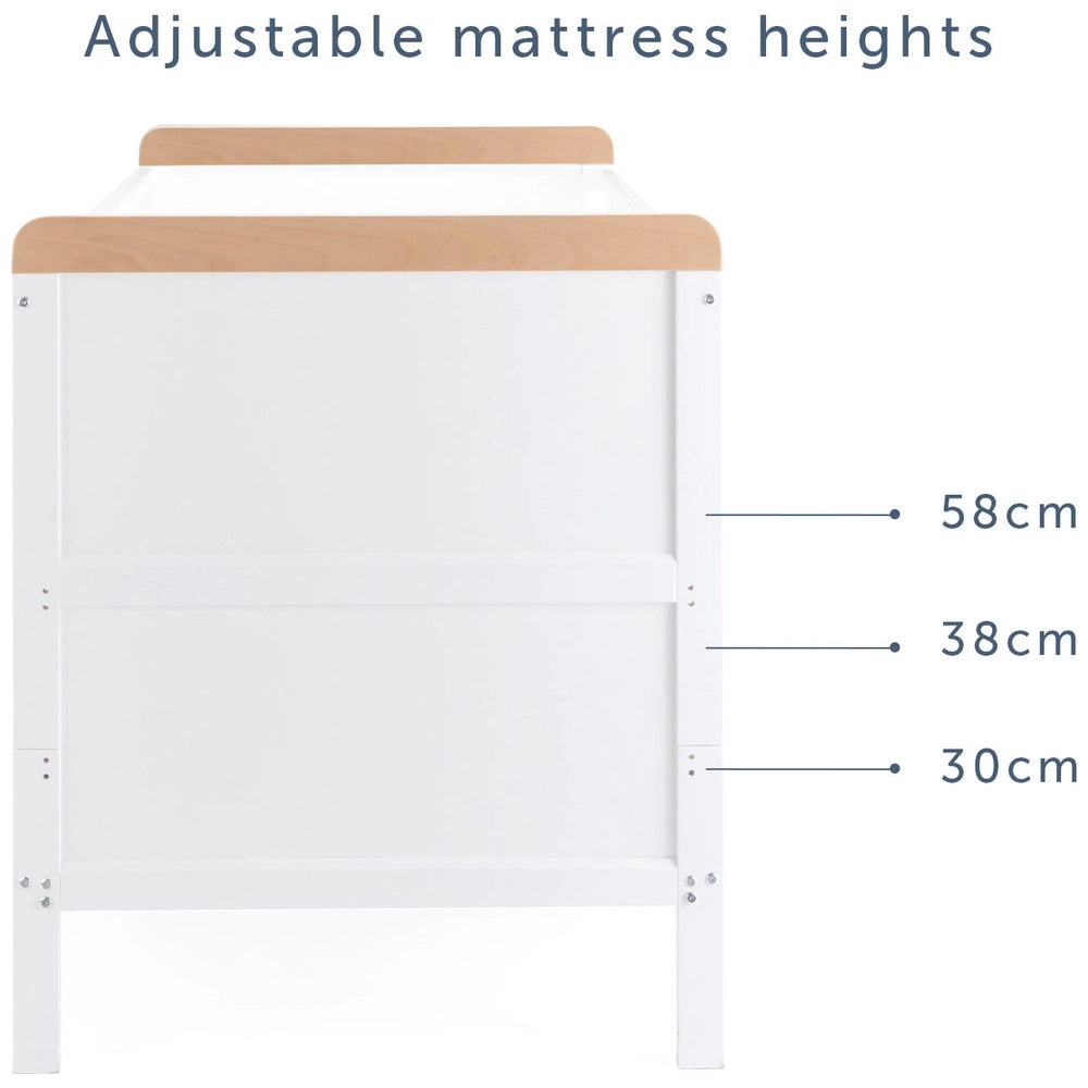 Baby Elegance Haddington Cot Bed With Changing Unit Stone