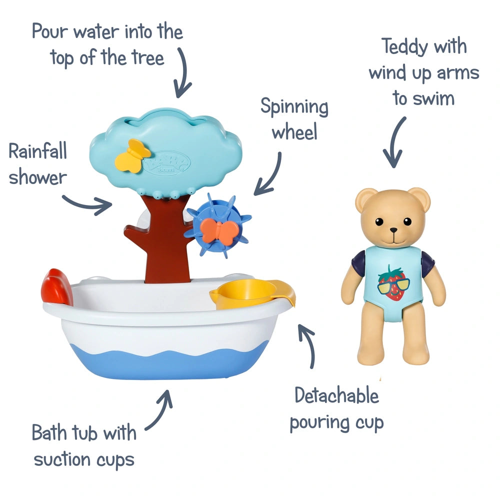Baby Born Splish Splash Tub And Swimming Teddy Bath Toy