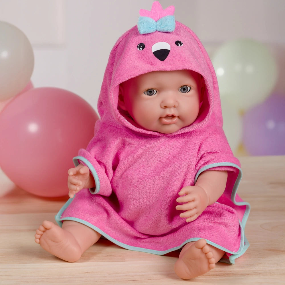 Ivy & Lily Baby Doll Flamingo Swimsuit And Towel Poncho Outfit 2 Pack