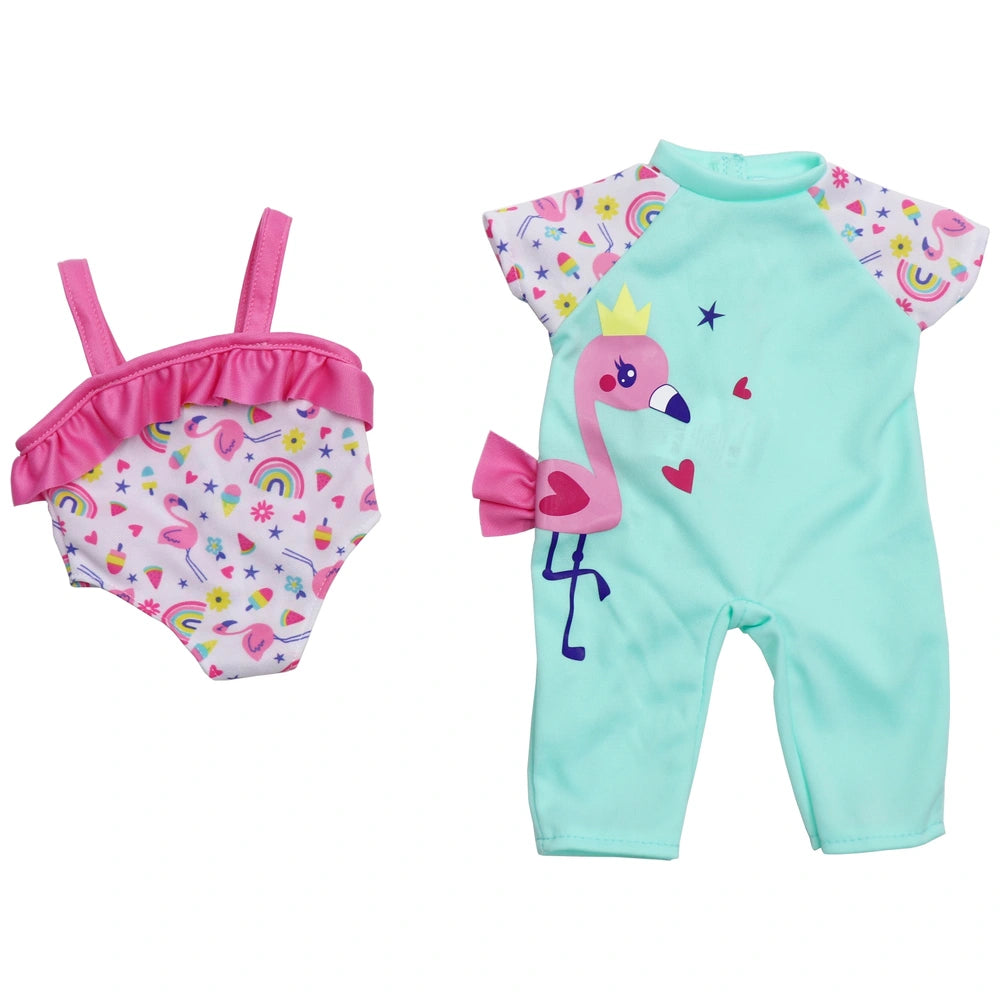 Ivy & Lily Baby Doll Flamingo Swimsuit Outfit 2 Pack
