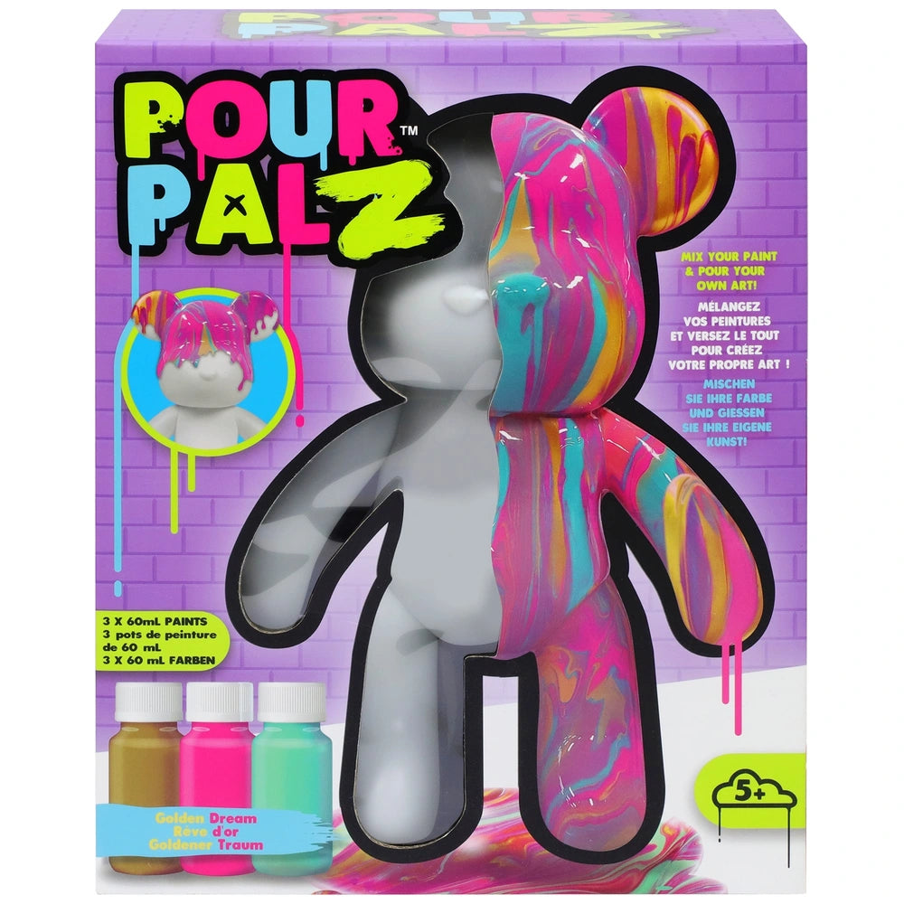 Pour Palz Paint Marble Bear Golden Dream