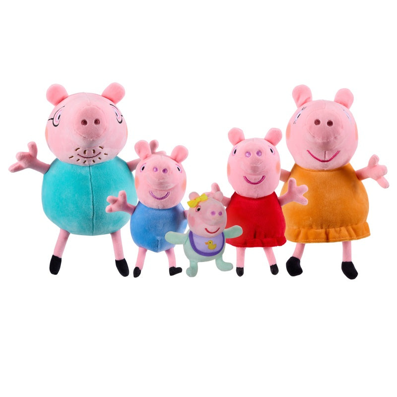 Peppa Pig 5 Pack Family Plush With Baby Evie
