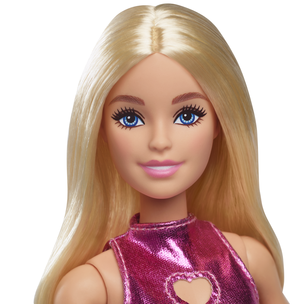 Barbie Fashionistas Doll 230 With Blonde Hair & Metallic Pink Minidress